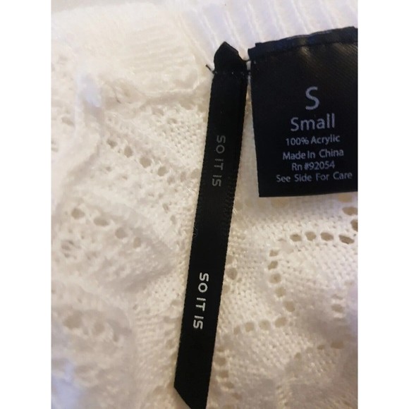 Love By Design Womens Sweater Open Cardigan Shrug Size Small White So It Is - Picture 8 of 12